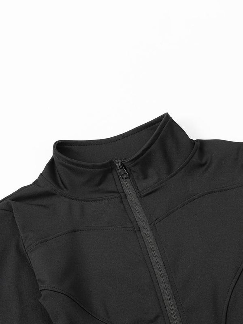 Women's Zip-Up Thumb Hole Sports Jacket – All-Season Activewear