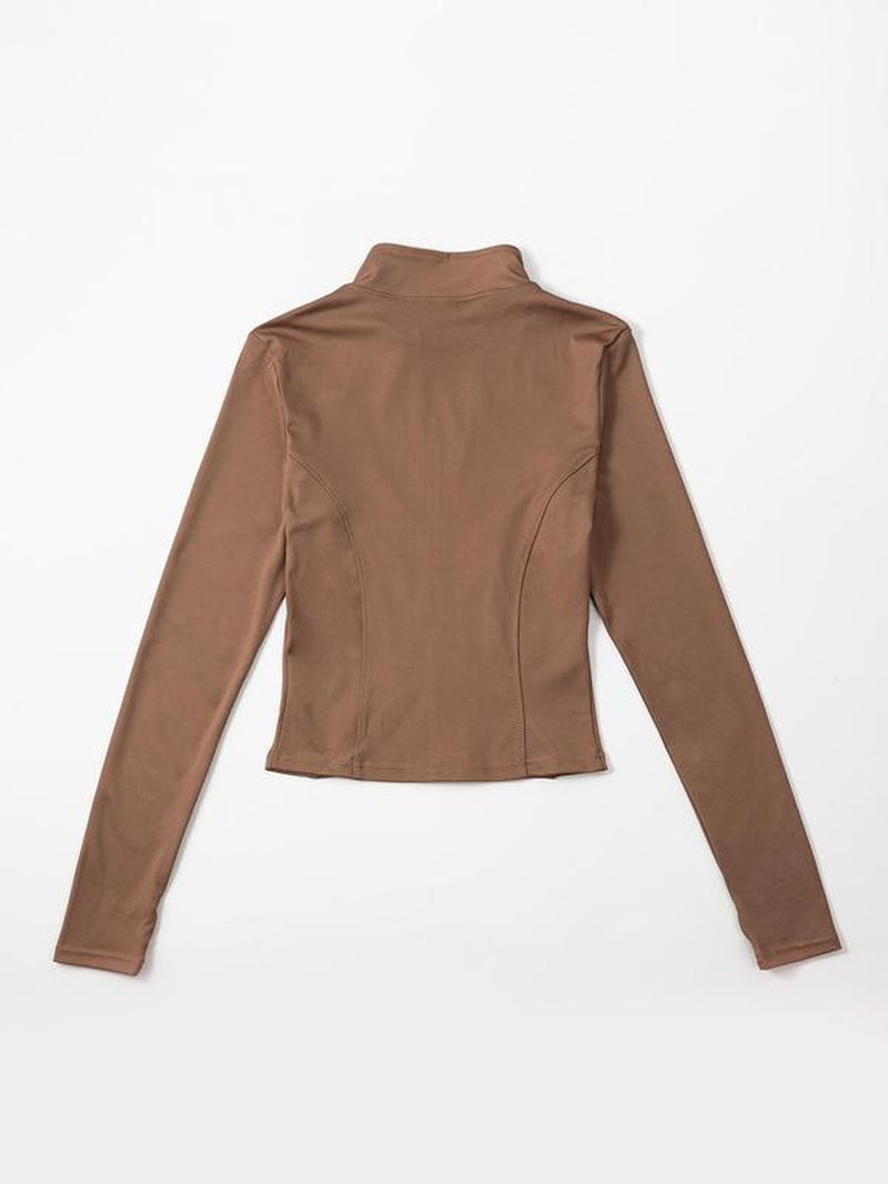 Women's Zip-Up Thumb Hole Sports Jacket – All-Season Activewear