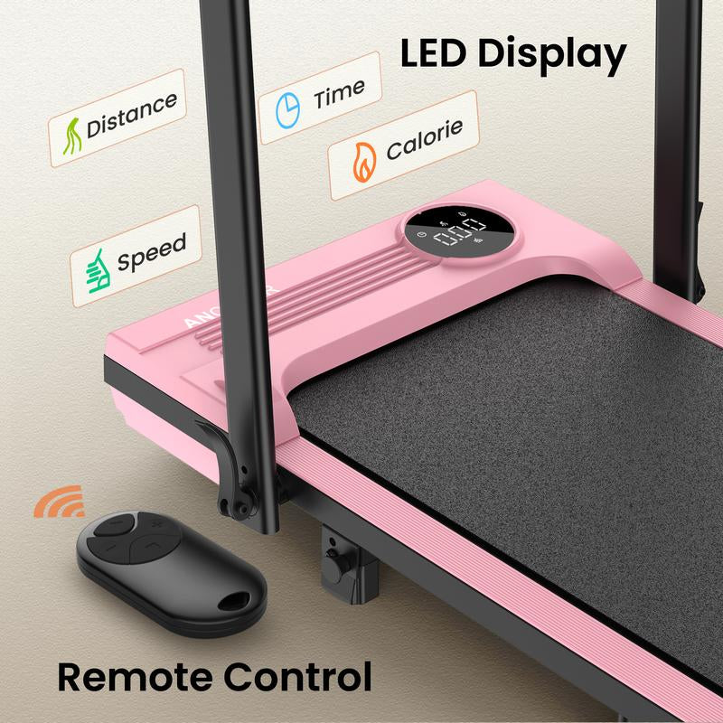 Ancheer 2-in-1 Treadmill with Armrest, LED Display & Remote Control