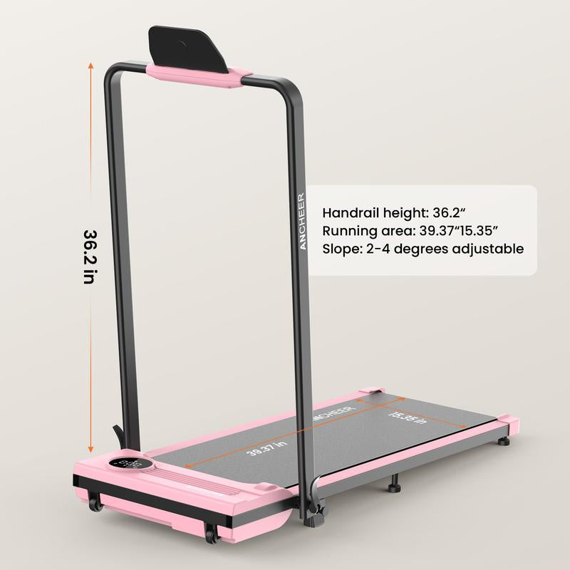 Ancheer 2-in-1 Treadmill with Armrest, LED Display & Remote Control