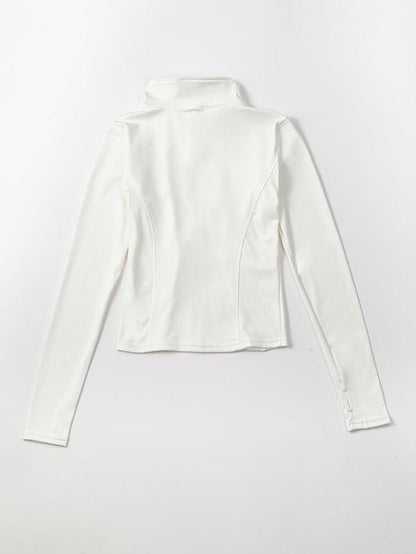 Women's Zip-Up Thumb Hole Sports Jacket – All-Season Activewear