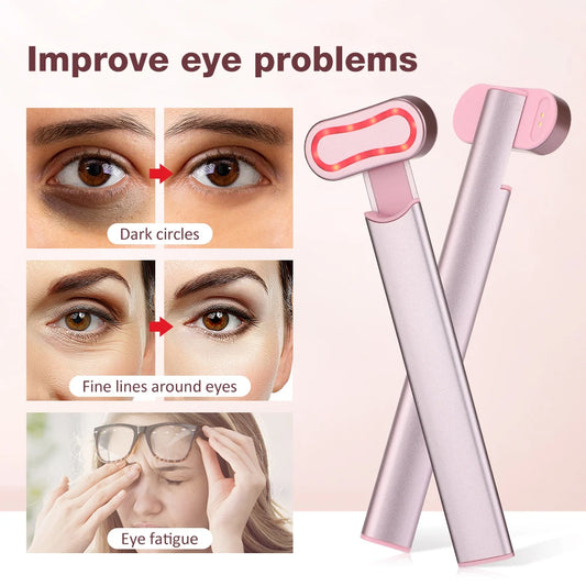 EMS Microcurrent Face Lifting Wand: Red Light Skin Tightening & Anti-Wrinkle Massager for Face, Eyes, and Neck