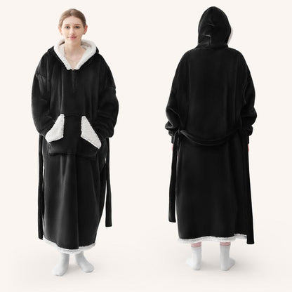 Touchat Wearable Blanket Hoodie – Cozy Sherpa Fleece with Pocket & Belt