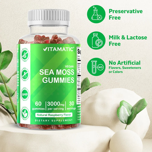 2-Pack Irish Sea Moss Gummies – 3000mg with Bladderwrack & Burdock Root"