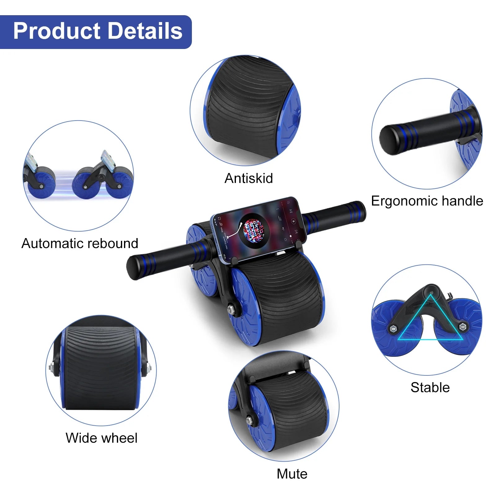 Ab Roller Wheel – Automatic Rebound Core Trainer for Home Gym