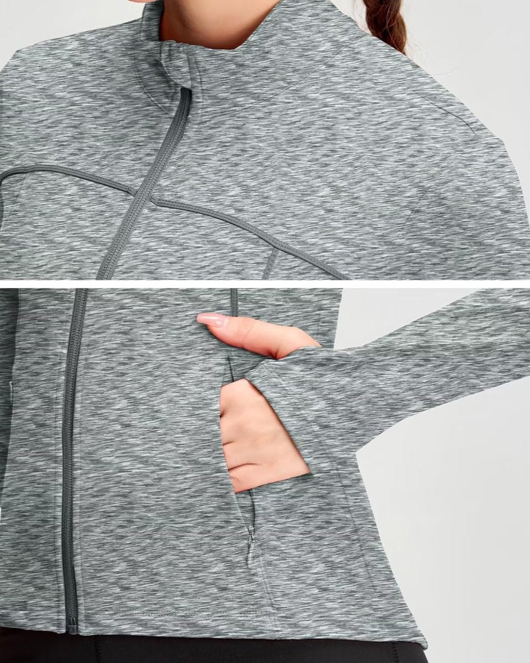 Women's Athletic Full-Zip Running Jacket – Workout & Yoga Top