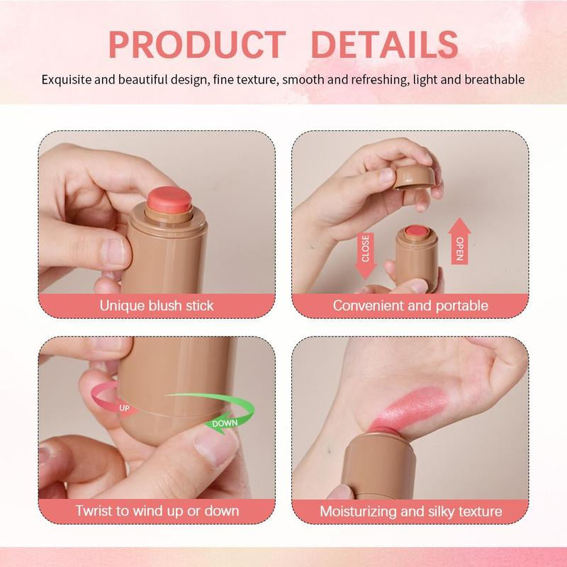 Long-Lasting Waterproof Blush Stick Set – Highly Pigmented & Silky Finish