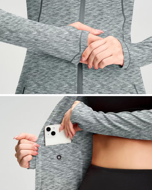 Women's Athletic Full-Zip Running Jacket – Workout & Yoga Top