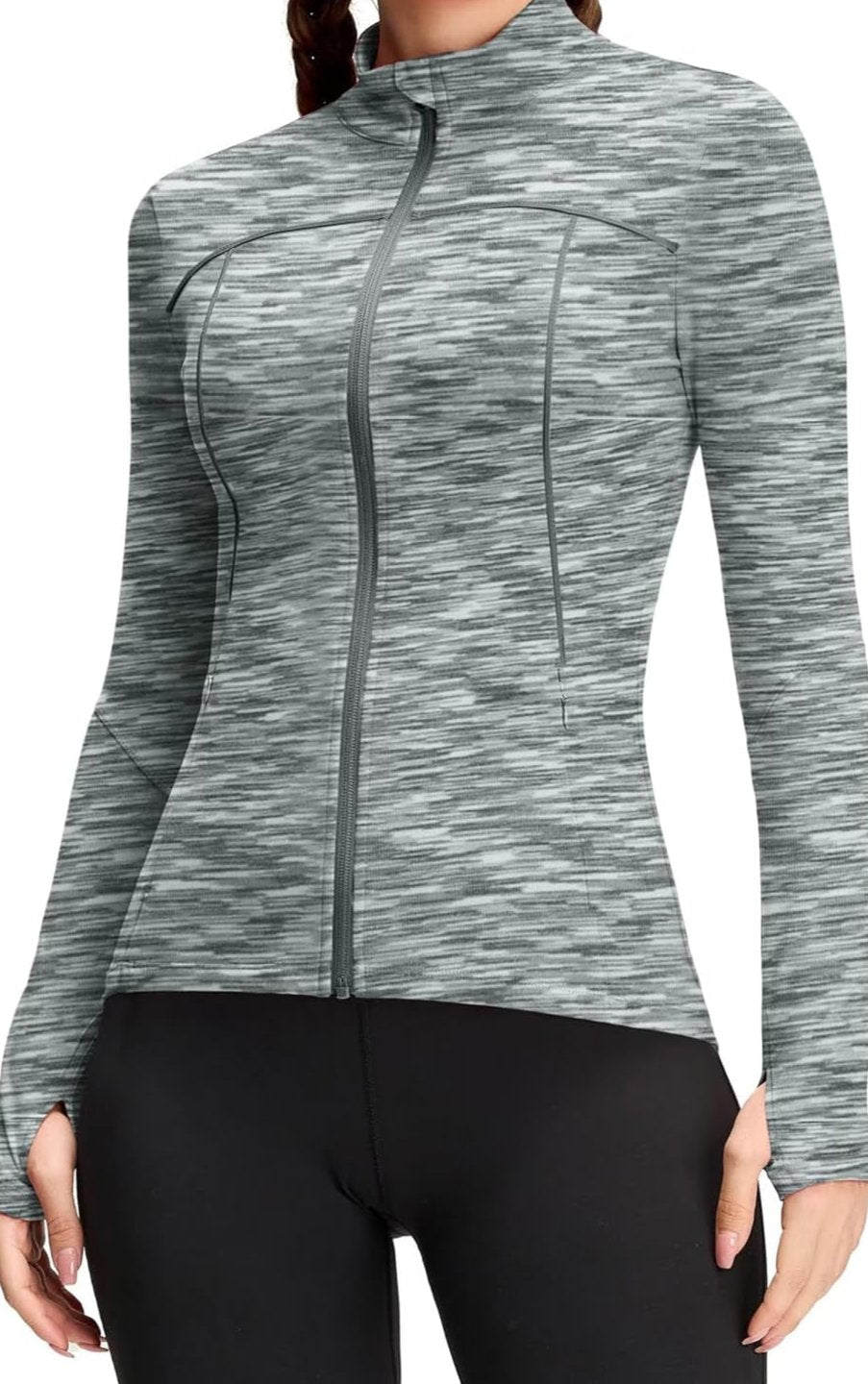 Women's Athletic Full-Zip Running Jacket – Workout & Yoga Top