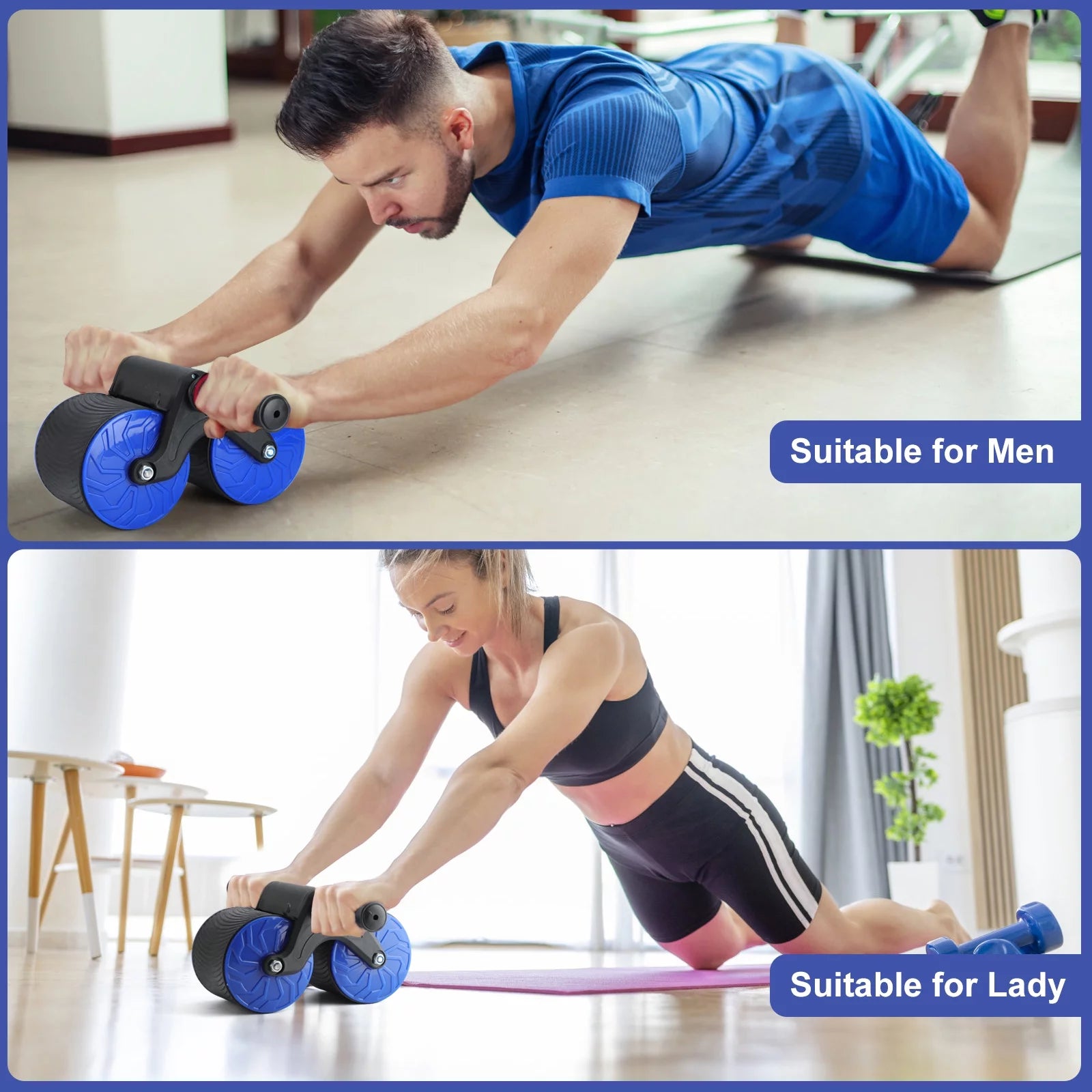 Ab Roller Wheel – Automatic Rebound Core Trainer for Home Gym